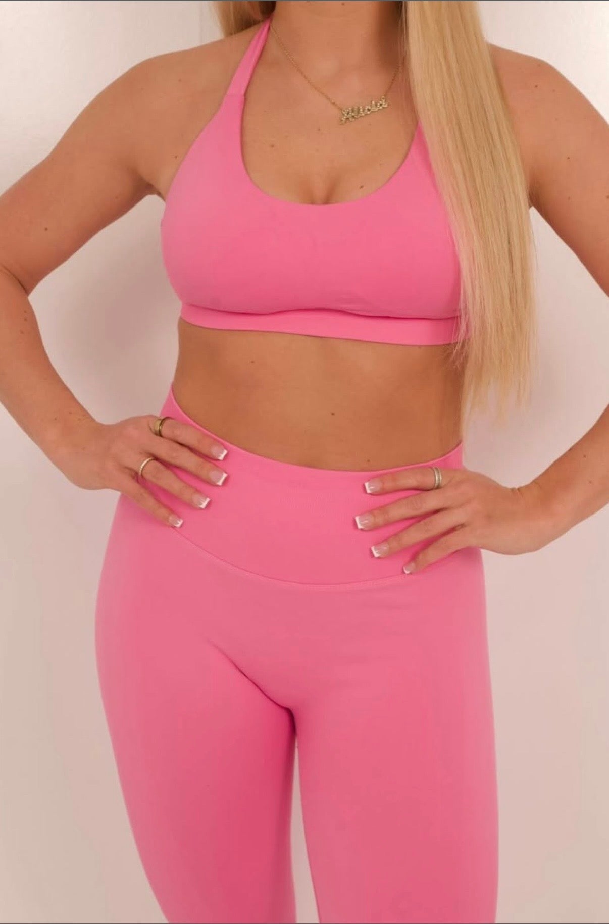 Barbie pink halter neck define set