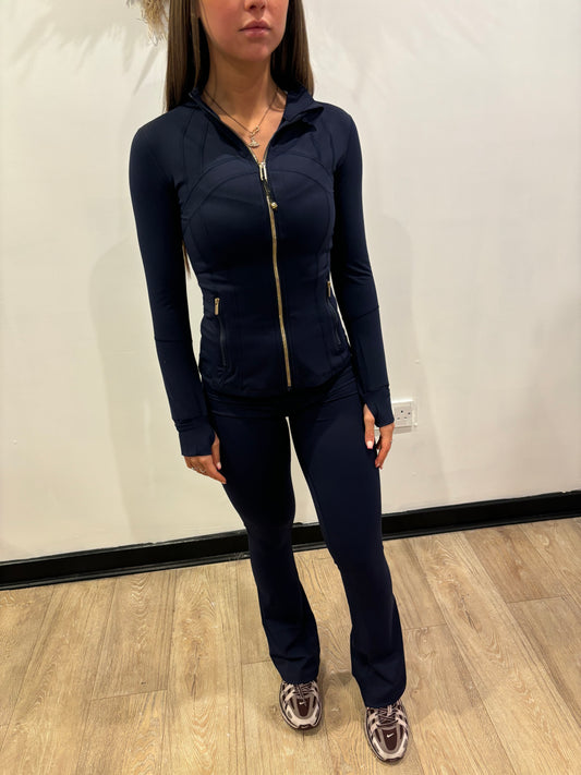 NAVY Lulu zip & flares