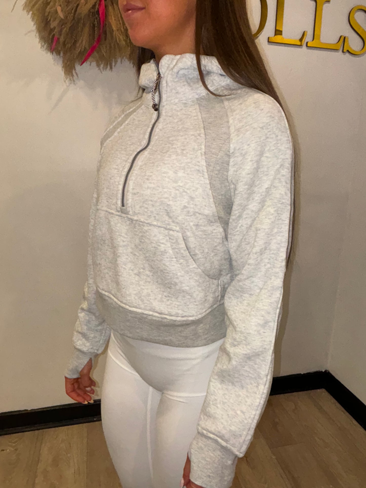 GREY LULU ZIP JUMPER