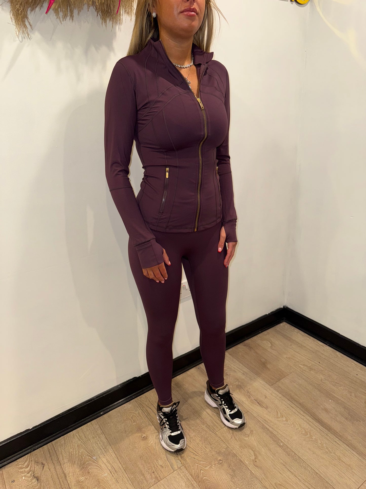 Plum with gold zip & matching leggings